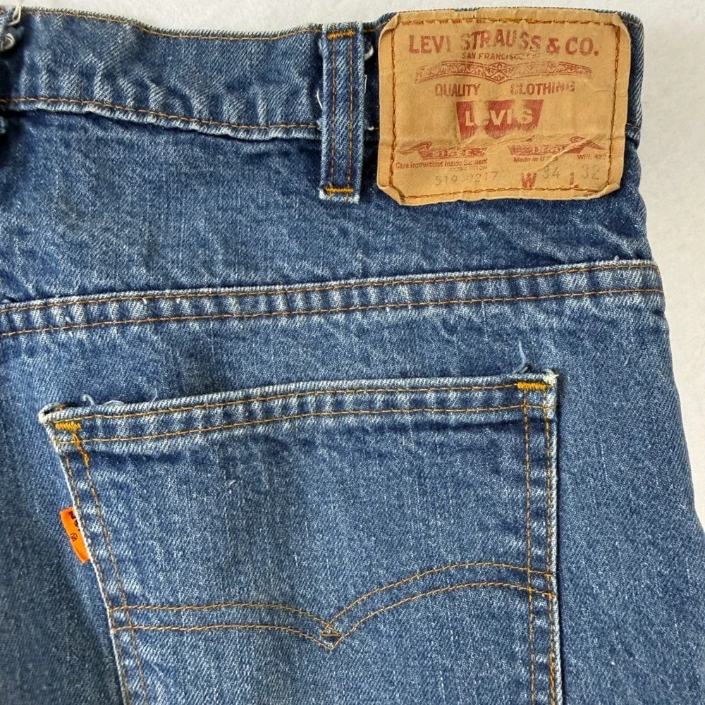 Vintage 80s Levis 519-0217 Orange Tab Jeans Mens 32x30 Made In USA Straight Leg